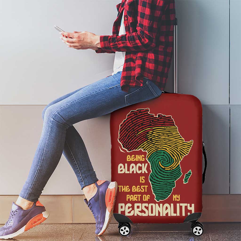 Being Black Is The Best Part Of My Personality Luggage Cover African Map Fingerprint
