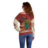 Being Black Is The Best Part Of My Personality Off Shoulder Sweater African Map Fingerprint