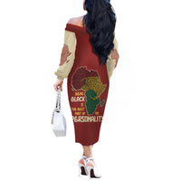 Being Black Is The Best Part Of My Personality Off The Shoulder Long Sleeve Dress African Map Fingerprint