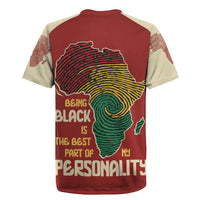 Being Black Is The Best Part Of My Personality Rugby Jersey African Map Fingerprint