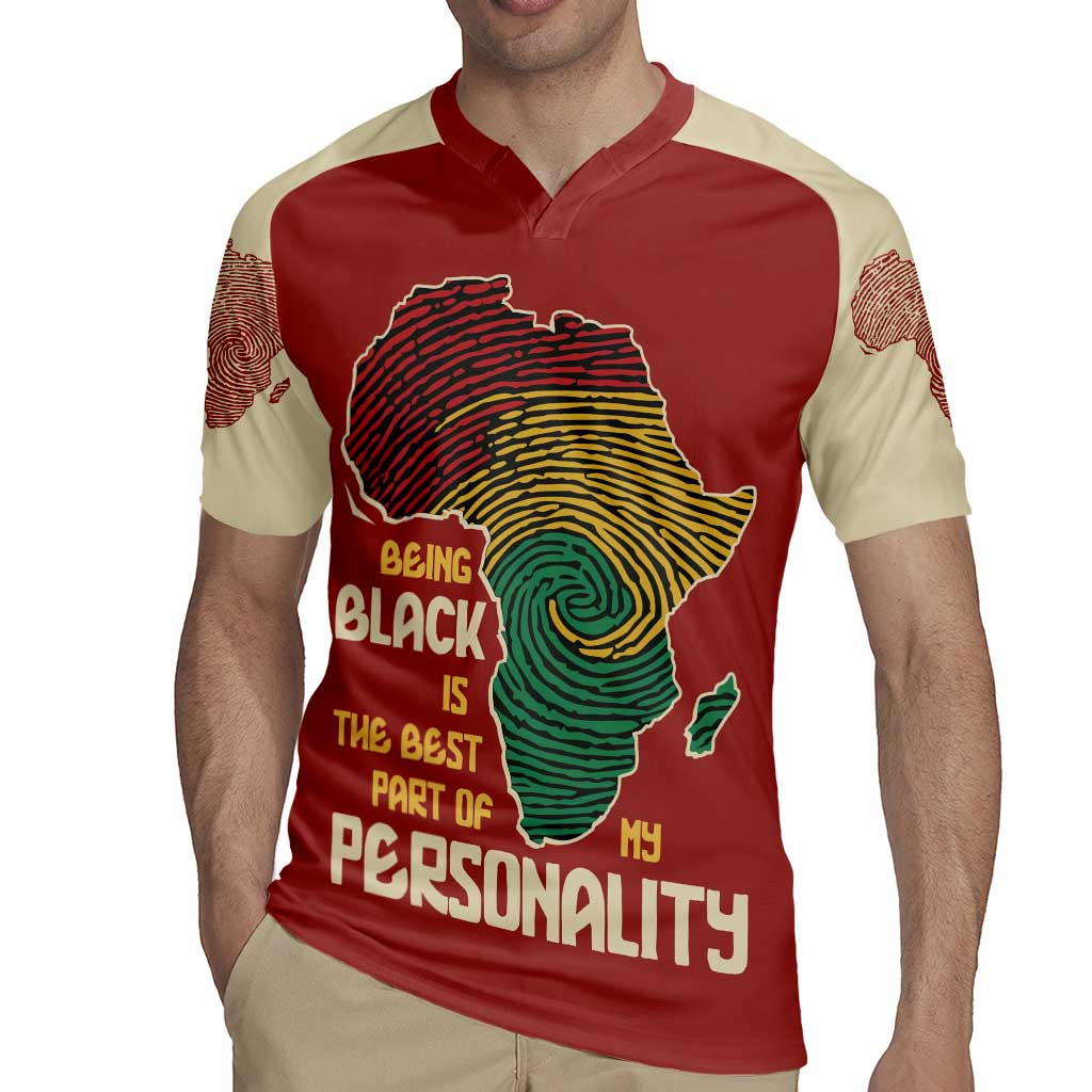 Being Black Is The Best Part Of My Personality Rugby Jersey African Map Fingerprint