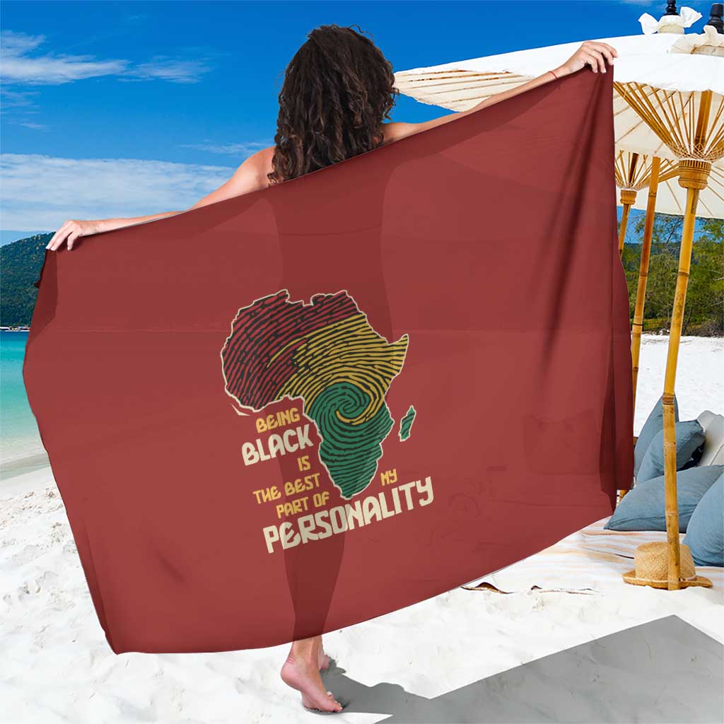 Being Black Is The Best Part Of My Personality Sarong African Map Fingerprint