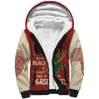 Being Black Is The Best Part Of My Personality Sherpa Hoodie African Map Fingerprint