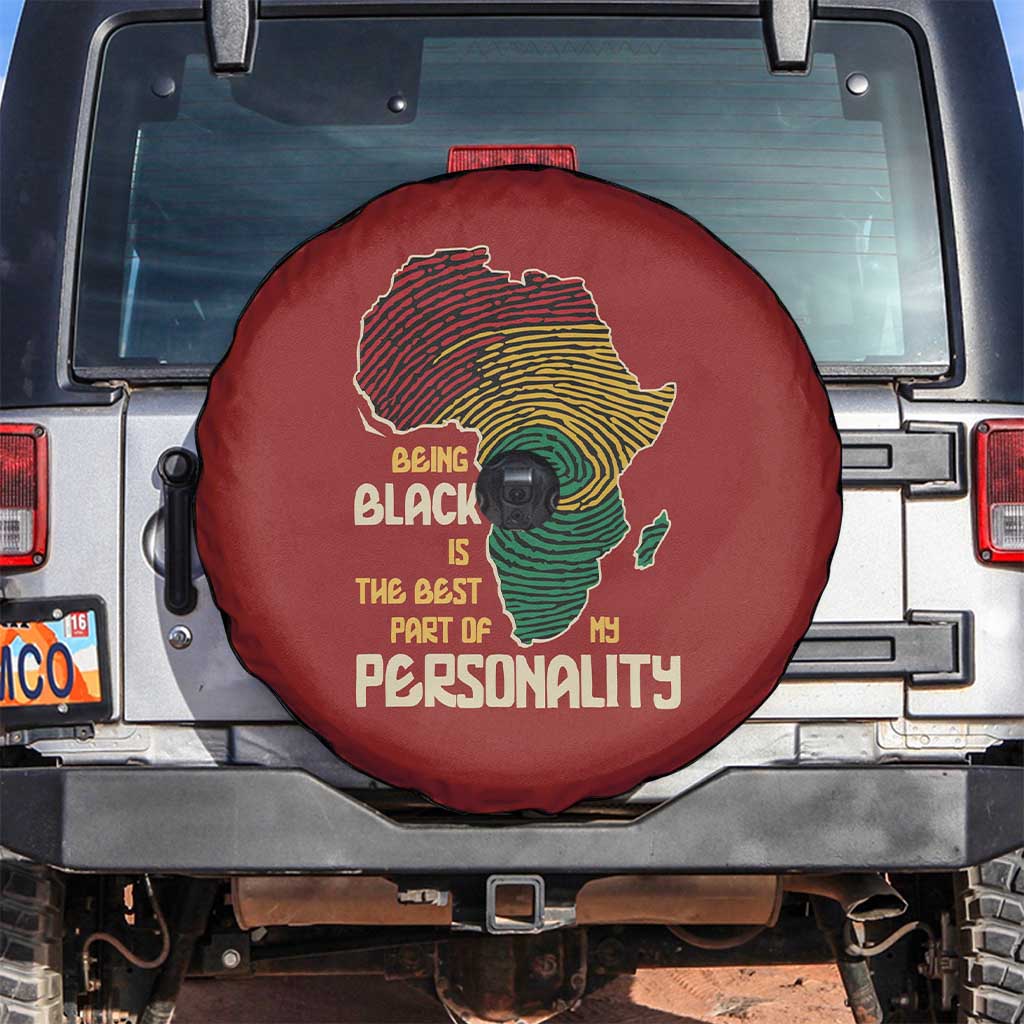 Being Black Is The Best Part Of My Personality Spare Tire Cover African Map Fingerprint