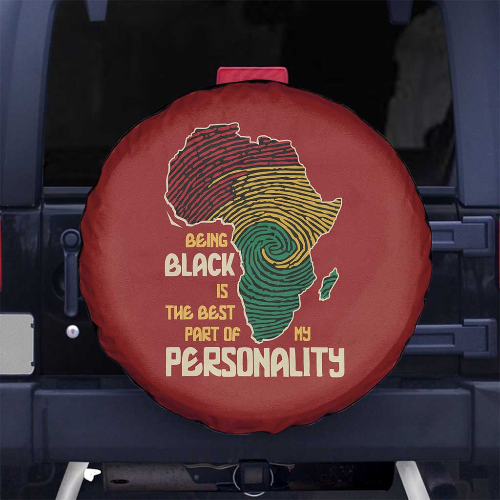 Being Black Is The Best Part Of My Personality Spare Tire Cover African Map Fingerprint