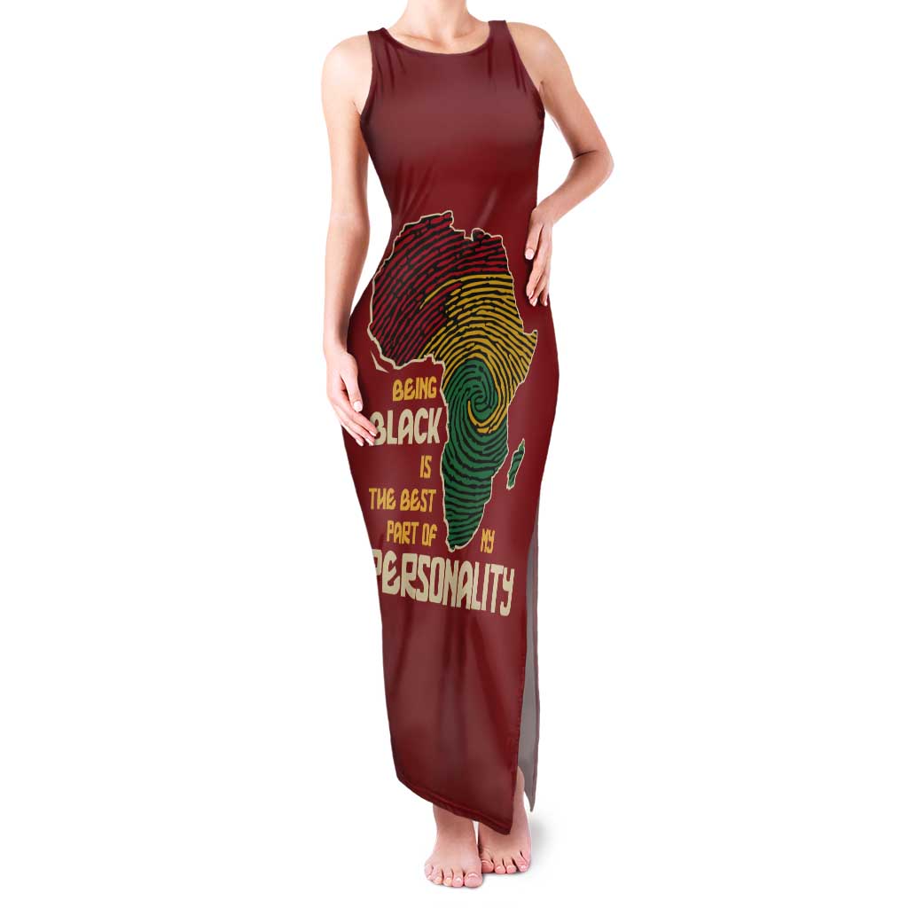 Being Black Is The Best Part Of My Personality Tank Maxi Dress African Map Fingerprint