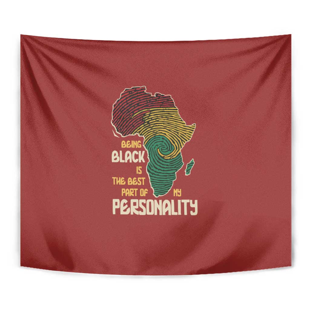 Being Black Is The Best Part Of My Personality Tapestry African Map Fingerprint