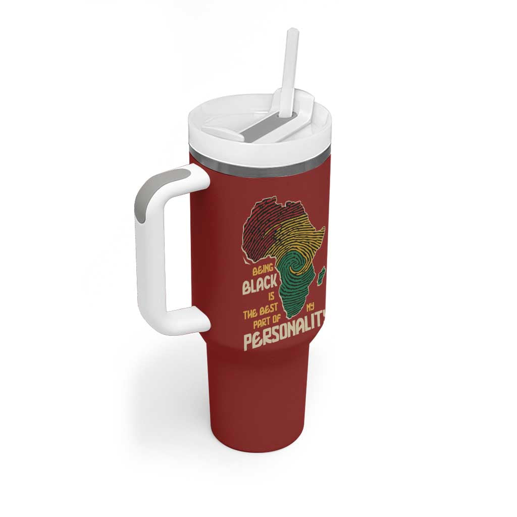 Being Black Is The Best Part Of My Personality Tumbler With Handle African Map Fingerprint