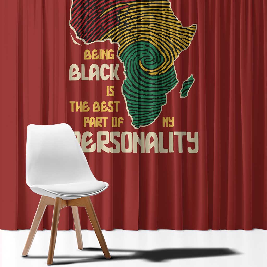 Being Black Is The Best Part Of My Personality Window Curtain African Map Fingerprint