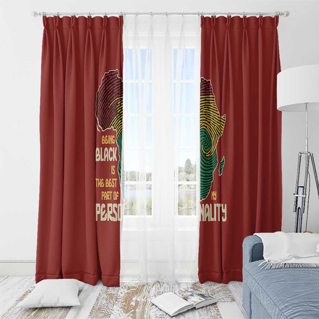 Being Black Is The Best Part Of My Personality Window Curtain African Map Fingerprint