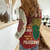Being Black Is The Best Part Of My Personality Women Casual Shirt African Map Fingerprint