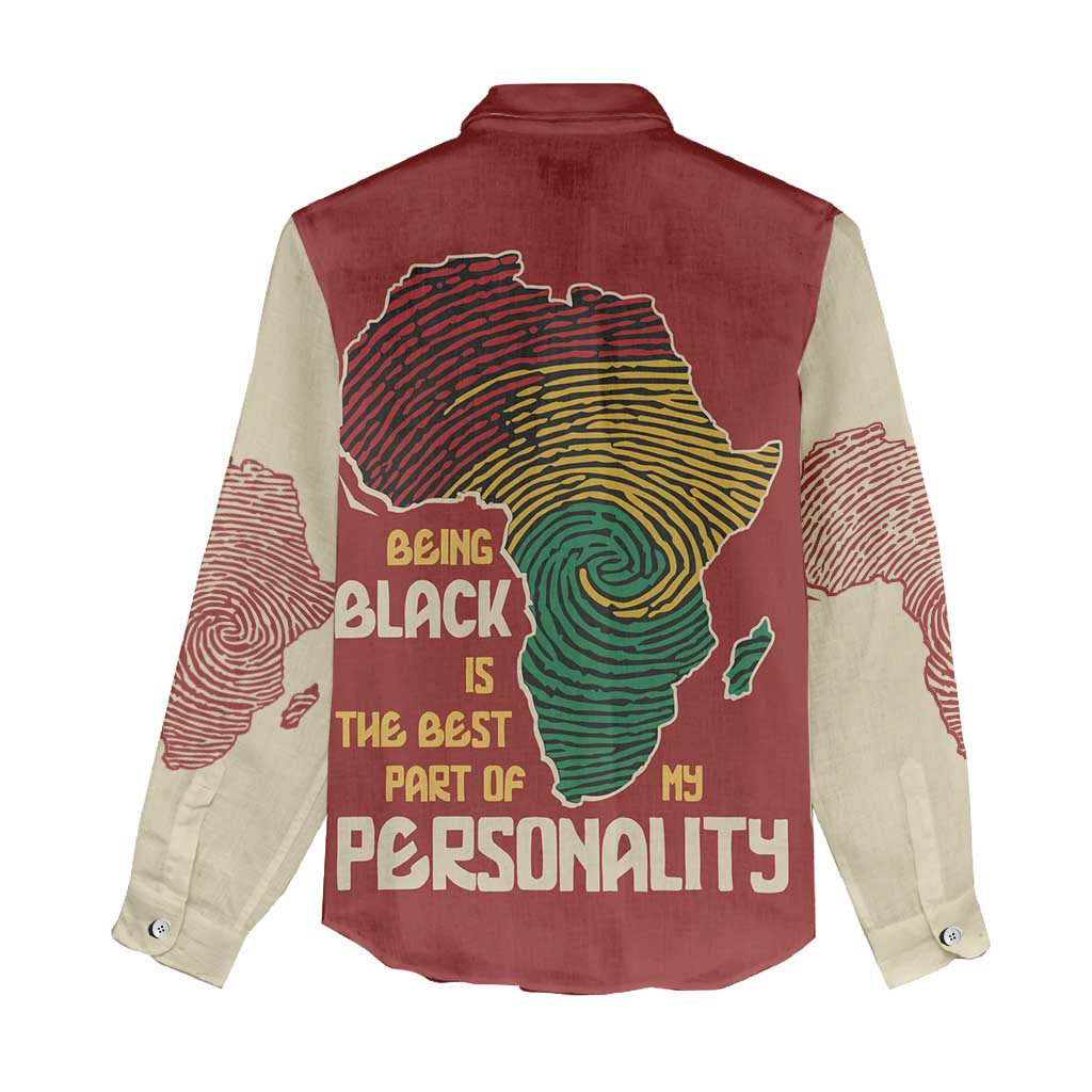 Being Black Is The Best Part Of My Personality Women Casual Shirt African Map Fingerprint
