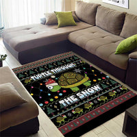 Turtle Through The Snow Christmas Area Rug - Wonder Print Shop