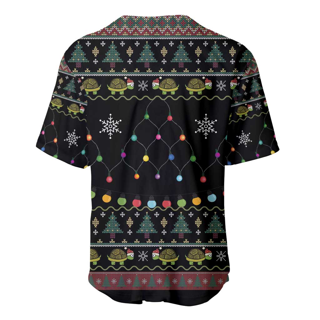 Turtle Through The Snow Christmas Baseball Jersey - Wonder Print Shop