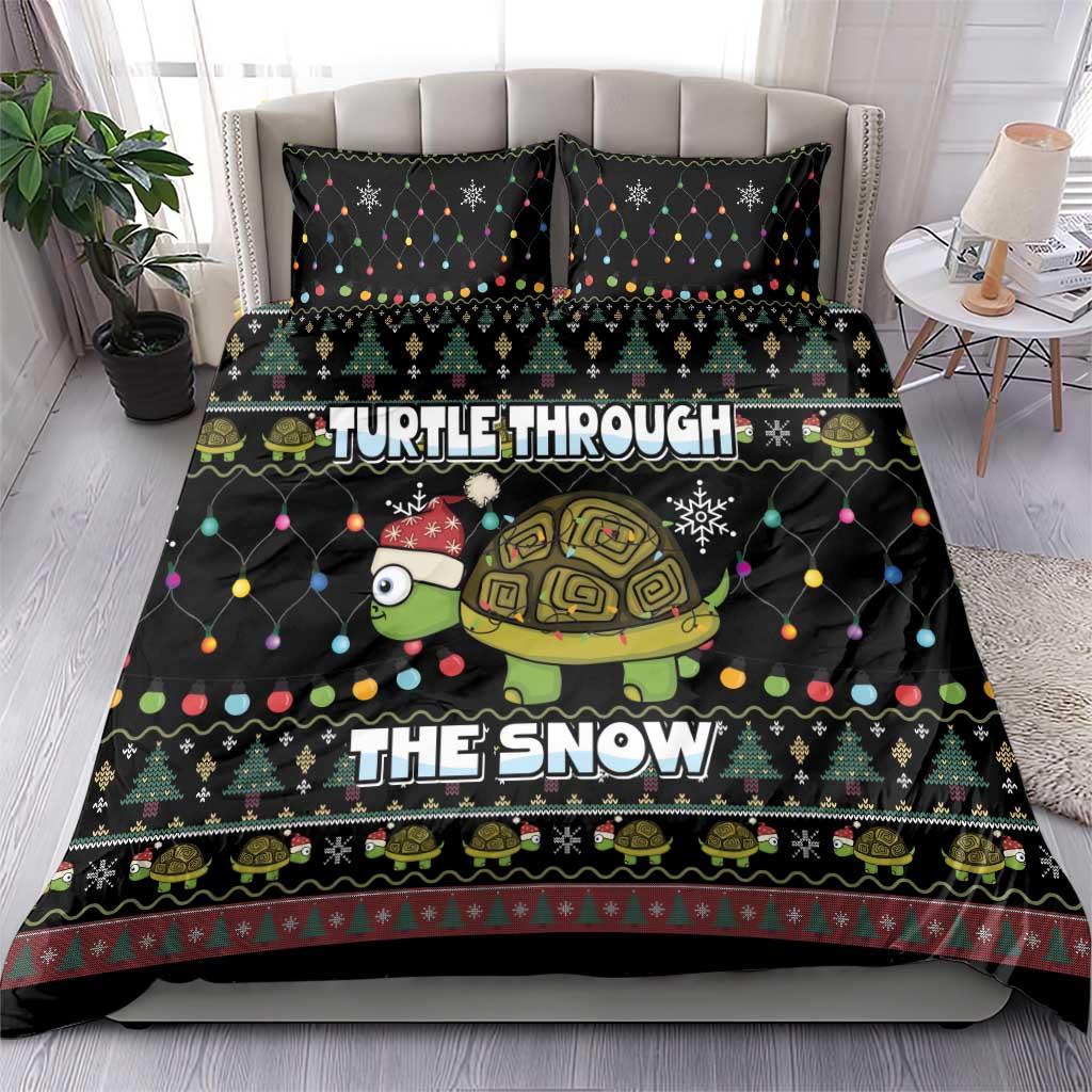 Turtle Through The Snow Christmas Bedding Set - Wonder Print Shop