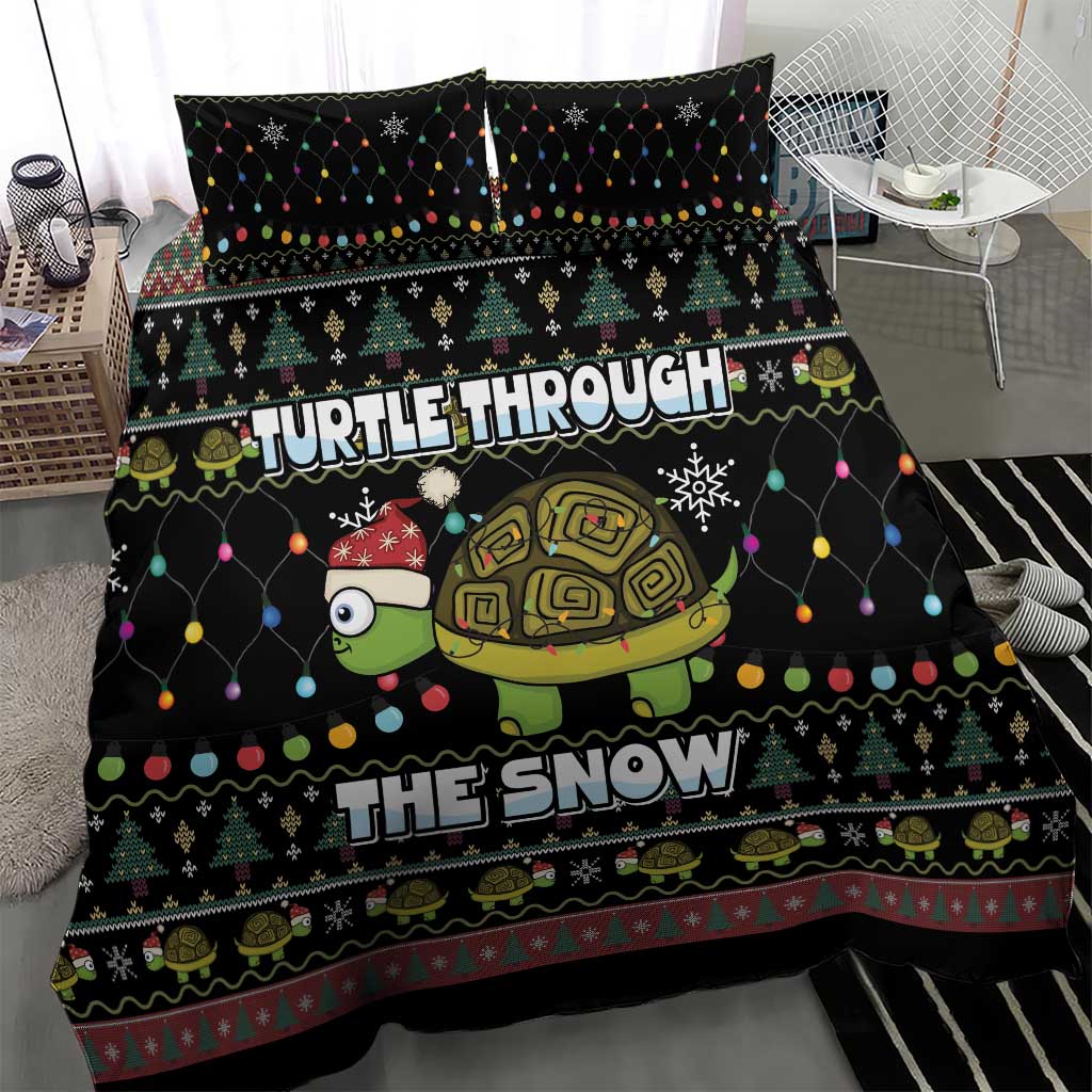 Turtle Through The Snow Christmas Bedding Set - Wonder Print Shop