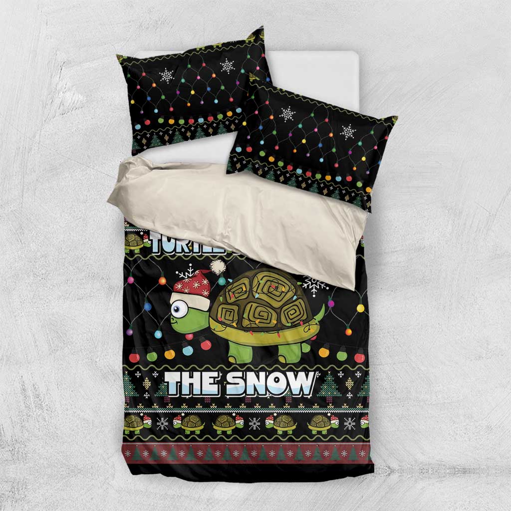 Turtle Through The Snow Christmas Bedding Set - Wonder Print Shop