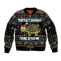 Turtle Through The Snow Christmas Bomber Jacket - Wonder Print Shop