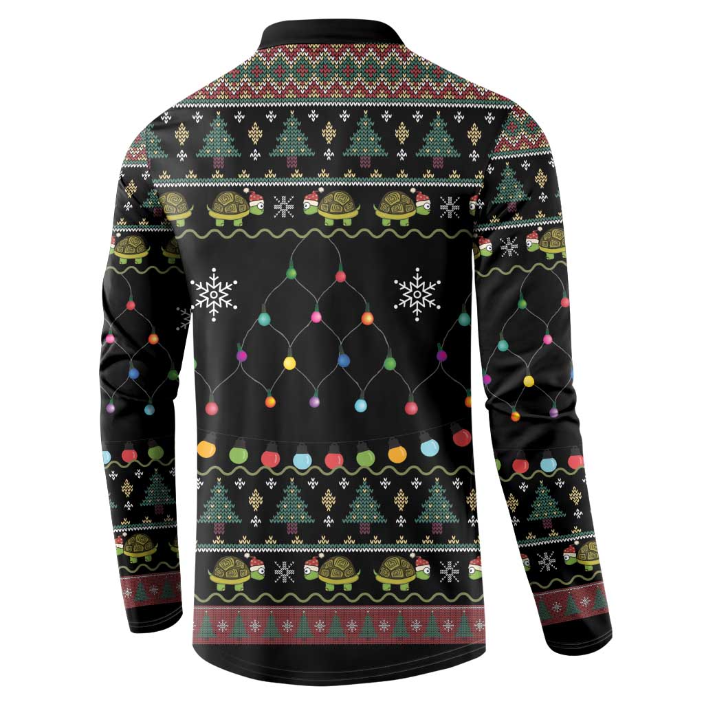 Turtle Through The Snow Christmas Button Sweatshirt - Wonder Print Shop