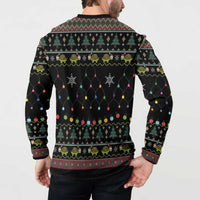Turtle Through The Snow Christmas Button Sweatshirt - Wonder Print Shop
