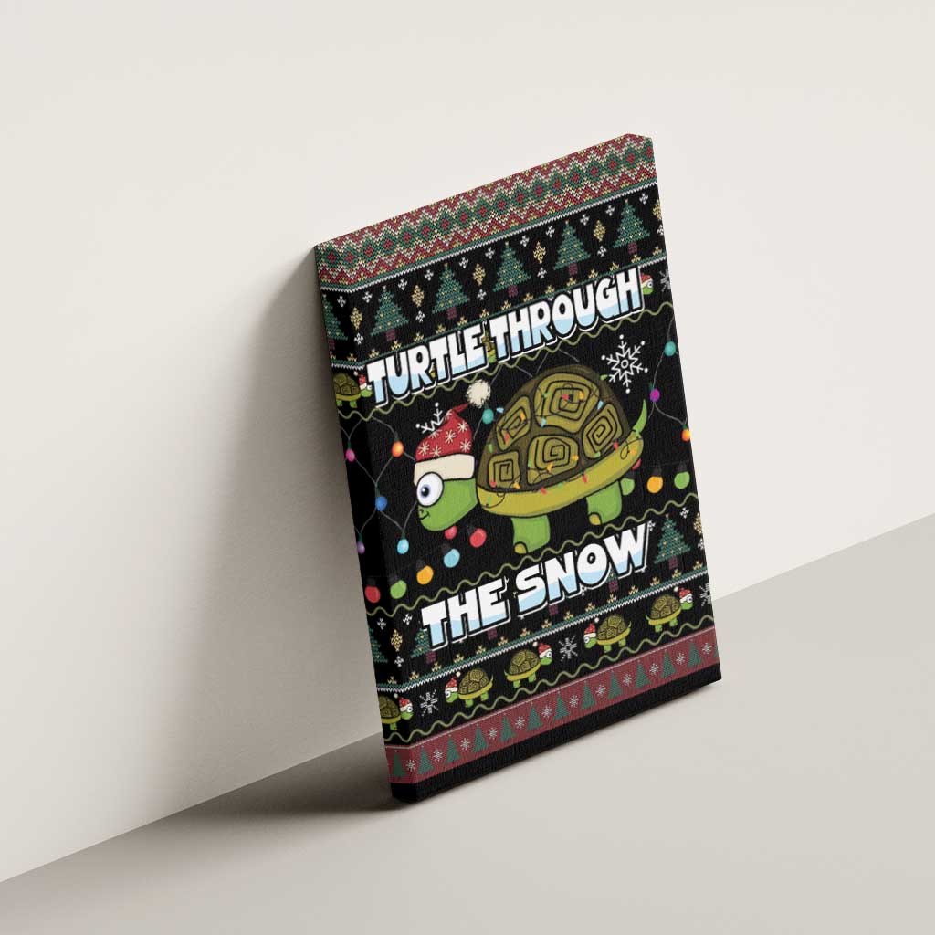 Turtle Through The Snow Christmas Canvas Wall Art - Wonder Print Shop