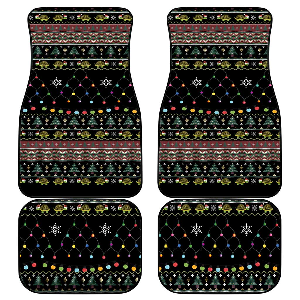 Turtle Through The Snow Christmas Car Mats - Wonder Print Shop