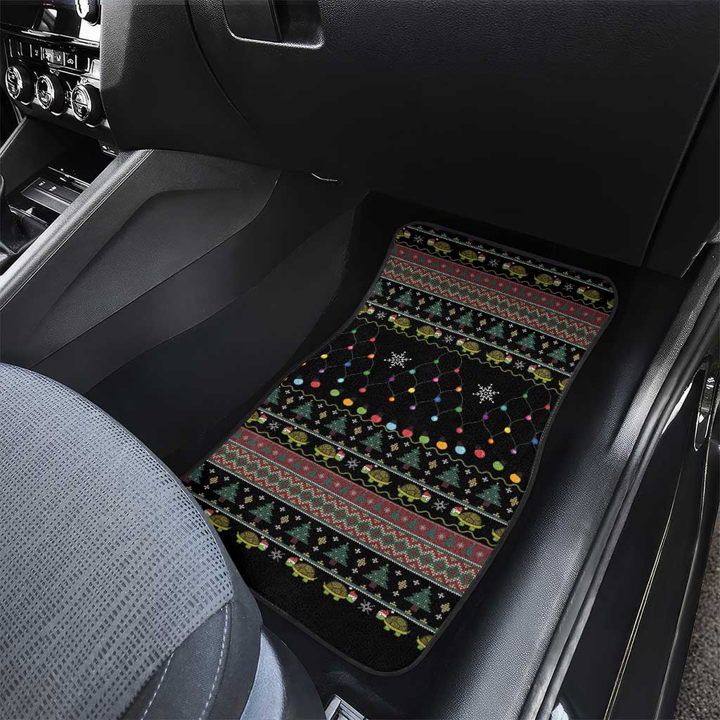 Turtle Through The Snow Christmas Car Mats - Wonder Print Shop