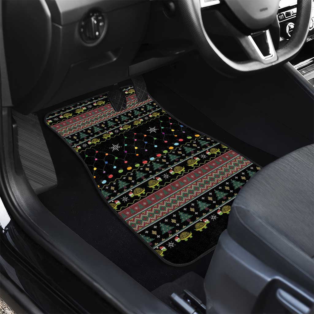 Turtle Through The Snow Christmas Car Mats - Wonder Print Shop