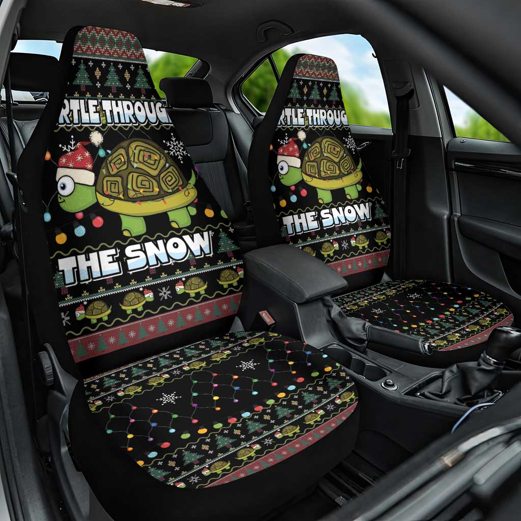 Turtle Through The Snow Christmas Car Seat Cover - Wonder Print Shop