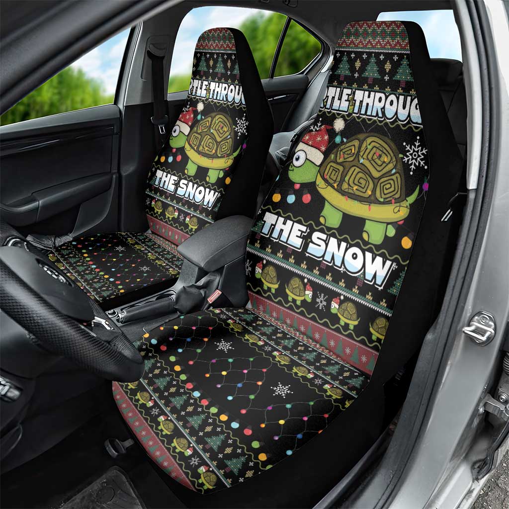 Turtle Through The Snow Christmas Car Seat Cover - Wonder Print Shop