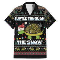 Turtle Through The Snow Christmas Family Matching Mermaid Dress and Hawaiian Shirt - Wonder Print Shop