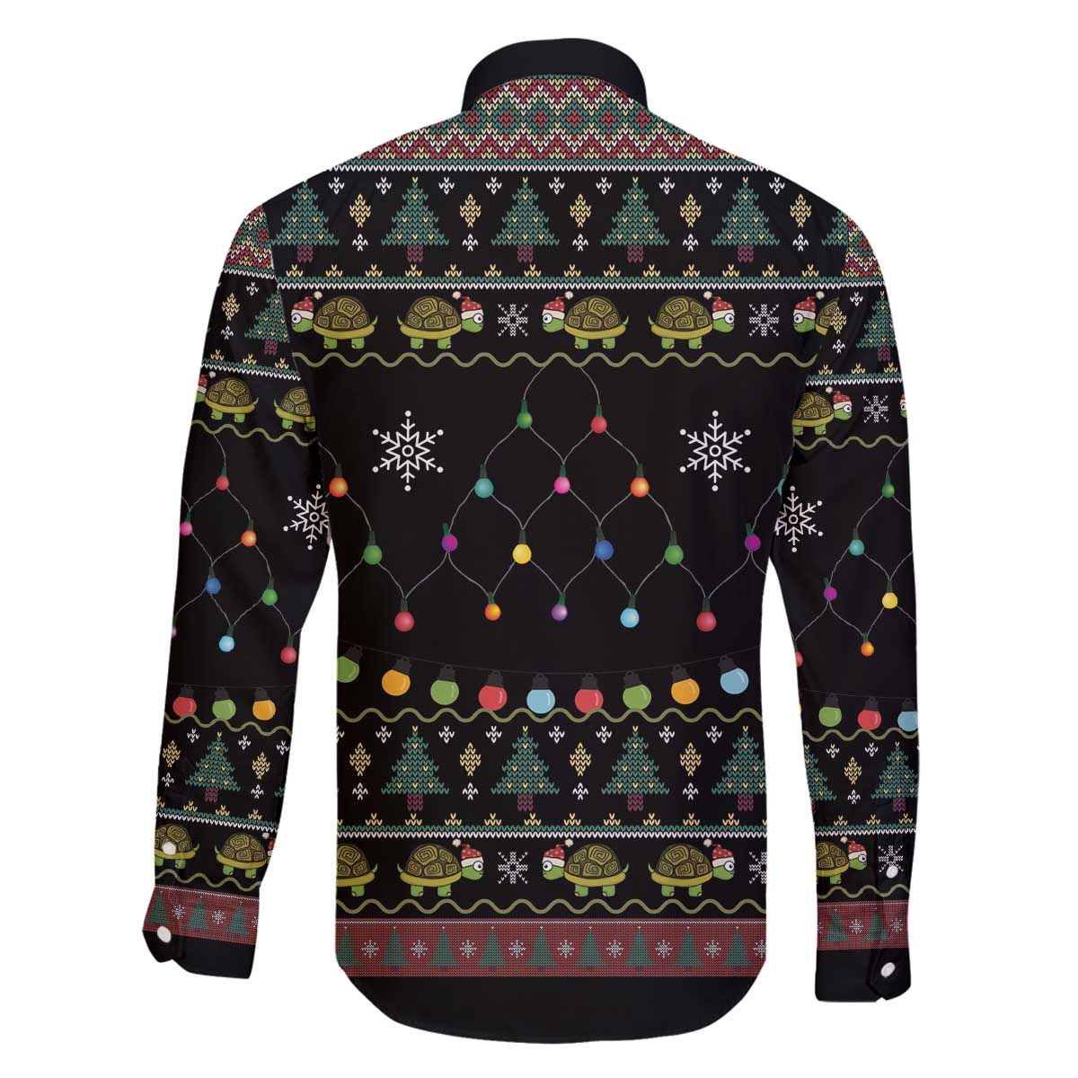 Turtle Through The Snow Christmas Family Matching Off The Shoulder Long Sleeve Dress and Hawaiian Shirt - Wonder Print Shop