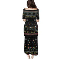 Turtle Through The Snow Christmas Family Matching Puletasi and Hawaiian Shirt - Wonder Print Shop