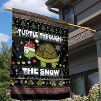 Turtle Through The Snow Christmas Garden Flag - Wonder Print Shop