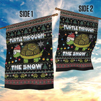 Turtle Through The Snow Christmas Garden Flag - Wonder Print Shop