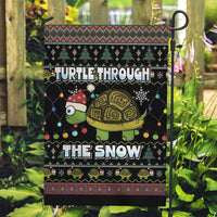 Turtle Through The Snow Christmas Garden Flag - Wonder Print Shop