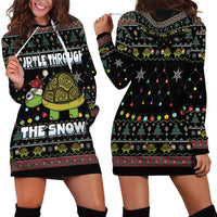 Turtle Through The Snow Christmas Hoodie Dress - Wonder Print Shop