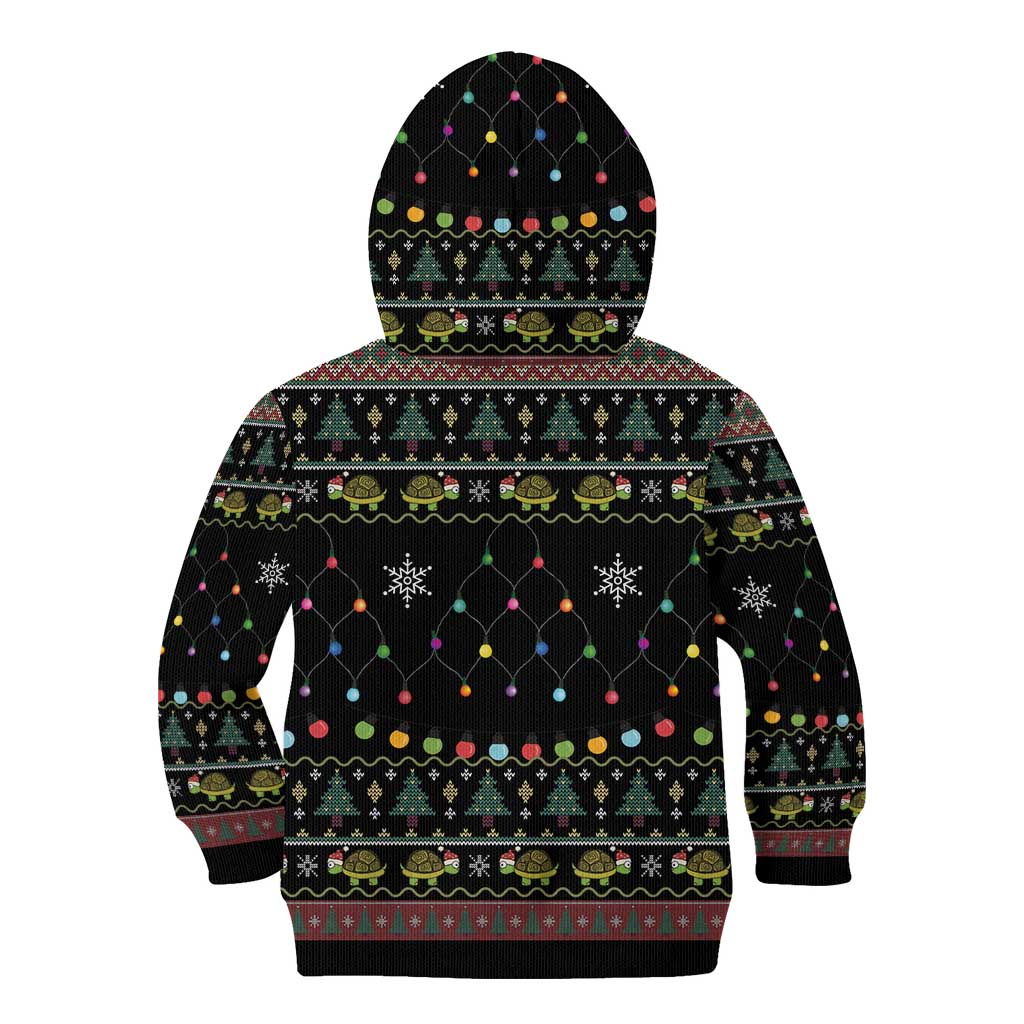Turtle Through The Snow Christmas Kid Hoodie - Wonder Print Shop