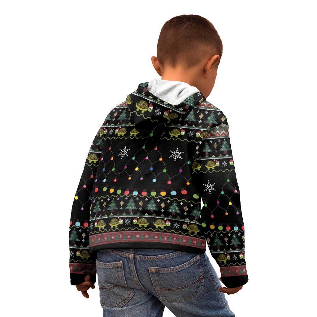 Turtle Through The Snow Christmas Kid Hoodie - Wonder Print Shop