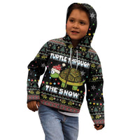 Turtle Through The Snow Christmas Kid Hoodie - Wonder Print Shop