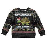 Turtle Through The Snow Christmas Kid Ugly Christmas Sweater - Wonder Print Shop
