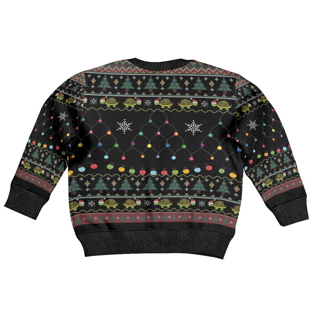 Turtle Through The Snow Christmas Kid Ugly Christmas Sweater - Wonder Print Shop