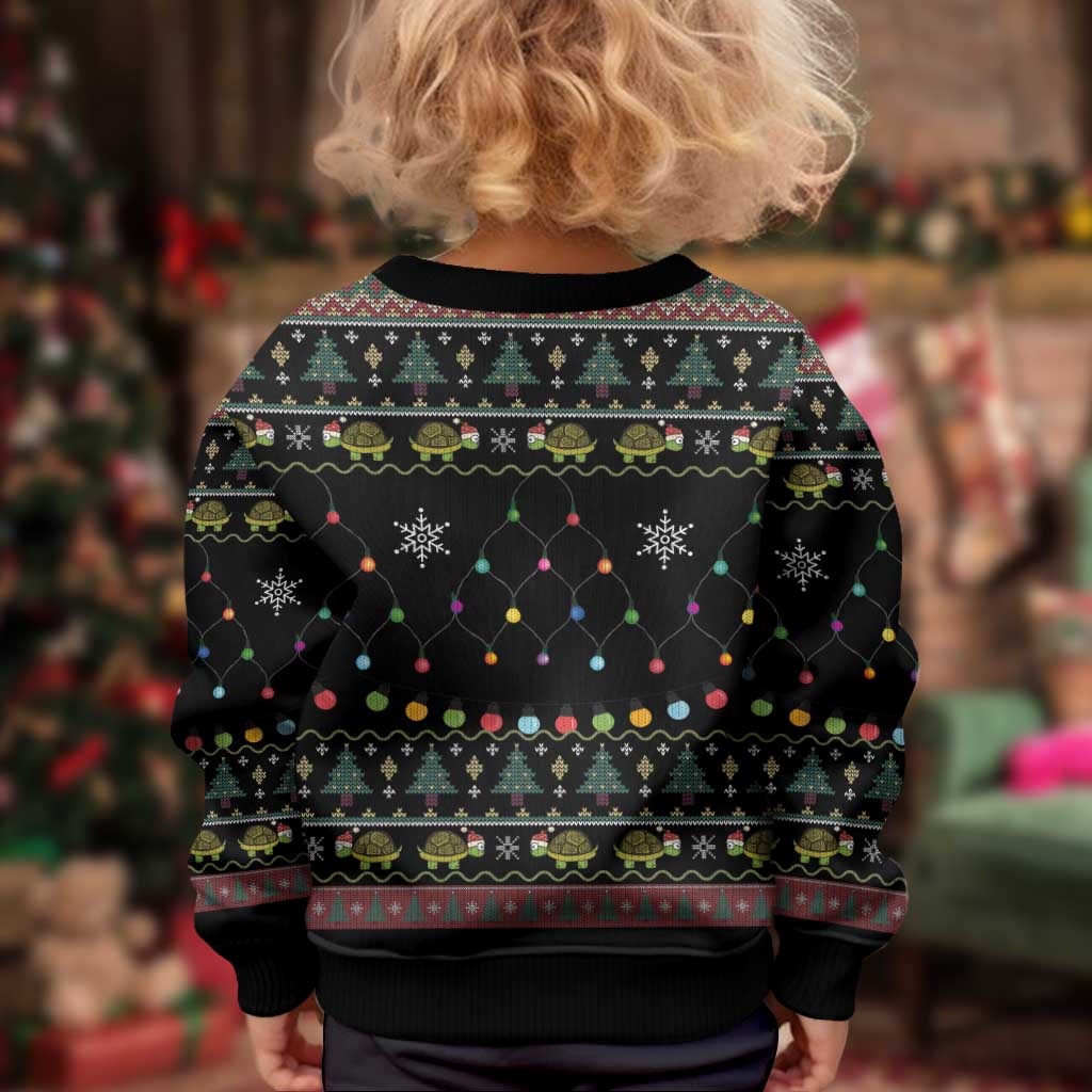 Turtle Through The Snow Christmas Kid Ugly Christmas Sweater - Wonder Print Shop