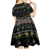 Turtle Through The Snow Christmas Kid Short Sleeve Dress - Wonder Print Shop