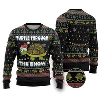 Turtle Through The Snow Christmas Ugly Christmas Sweater - Wonder Print Shop