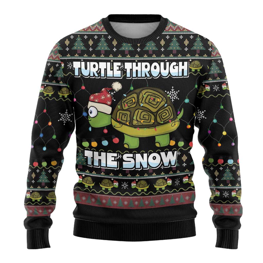 Turtle Through The Snow Christmas Ugly Christmas Sweater - Wonder Print Shop