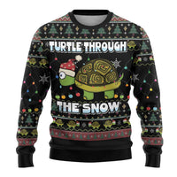 Turtle Through The Snow Christmas Ugly Christmas Sweater - Wonder Print Shop