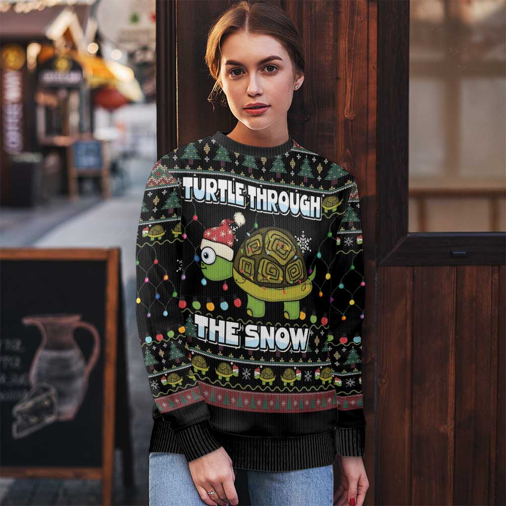Turtle Through The Snow Christmas Ugly Christmas Sweater - Wonder Print Shop