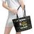 Turtle Through The Snow Christmas Leather Tote Bag - Wonder Print Shop