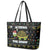 Turtle Through The Snow Christmas Leather Tote Bag - Wonder Print Shop